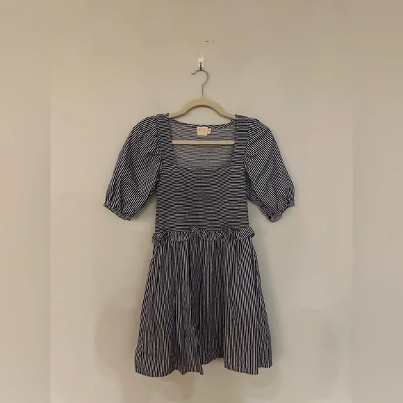 Nation LTD Striped Puff Sleeve Minidress - Size XS - Picture 3 of 7